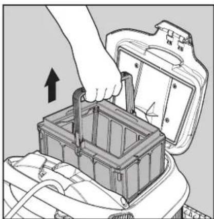MAYTRONICS Dolphin S300 - Nettoyage après utilisation : retrait et nettoyage du panier à double filtre - 4