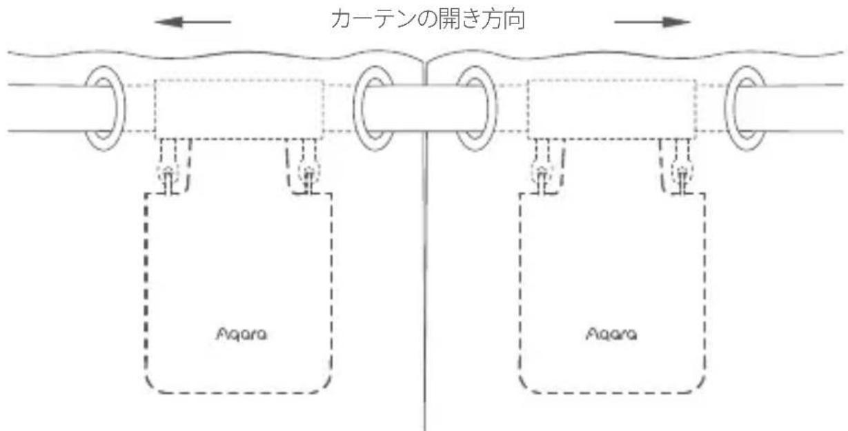 Aqara Curtain Driver E1 - 両面カーテン(スマートカーテンドライバが2つ必要) - 2