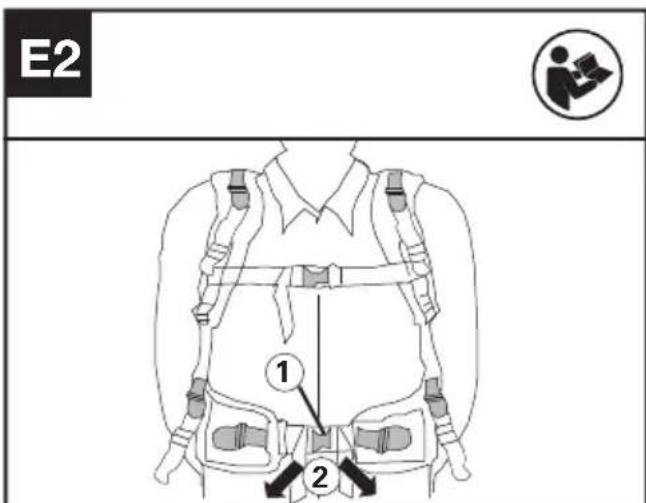 KRESS KAC900 - Einstellen des Tragegurtes (siehe Abb. E1, E2,E3) - 2