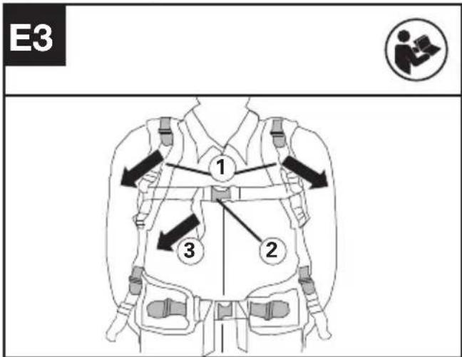 KRESS KAC900 - Einstellen des Tragegurtes (siehe Abb. E1, E2,E3) - 3
