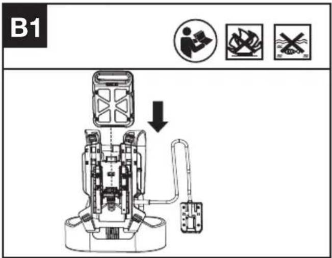 KRESS KAC900 - Einsetzen/Ausbauen des Akkupacks (siehe Abb. B1, B2, B3) - 1