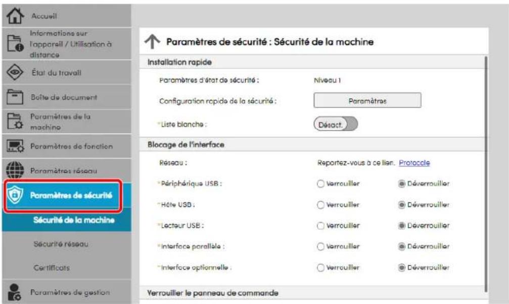 OLIVETTI PGL2750 - Configurer les paramètres de sécurité. - 1