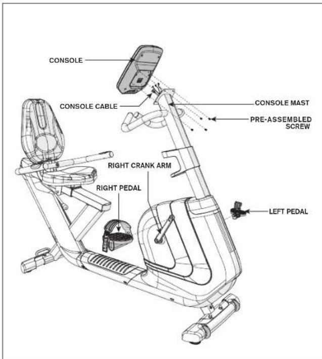 Horizon R8.0 - RECUMBENT BIKE ASSEMBLY STEP 7 - 1
