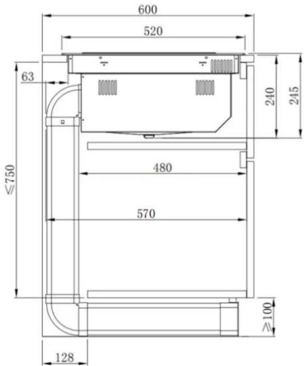 CIARRA ONE - Cabinet and Flue Pipe Size - 1