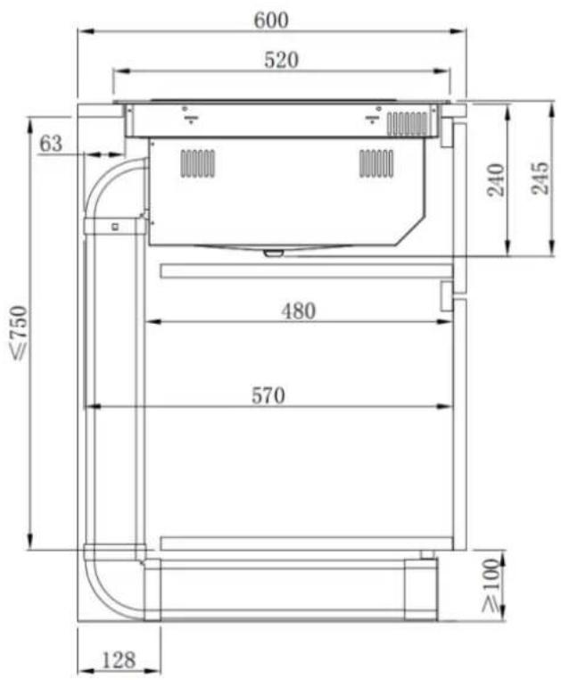CIARRA ONE - Dimensions de l'armoire et du conduit de fumée - 1