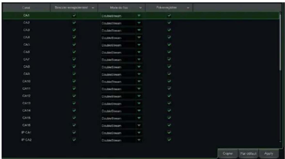 GROTHE NVR 1098328P - PARAMÉTRES D'ENREGISTREMENT - 2