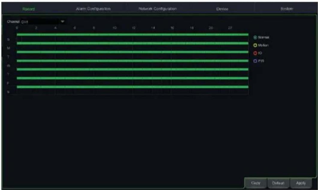 GROTHE NVR 1098328P - RECORDING PARAMETERS - 1