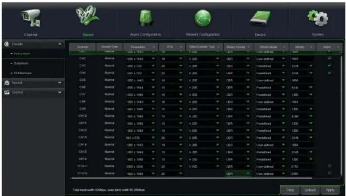 GROTHE NVR 1098328P - RECORDING PARAMETERS - 3