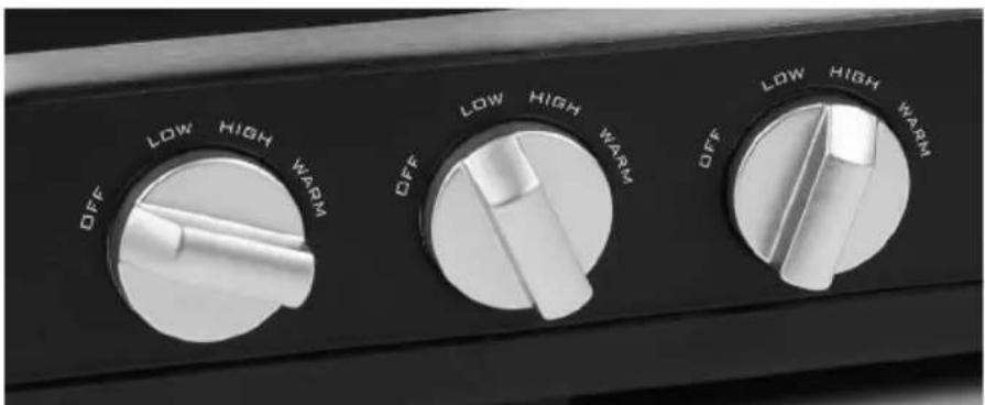 HomeCraft TSC25 - POSICIONES DEL INTERRUPTOR EN EL INDICADOR DEL TERMOSTATO - 1