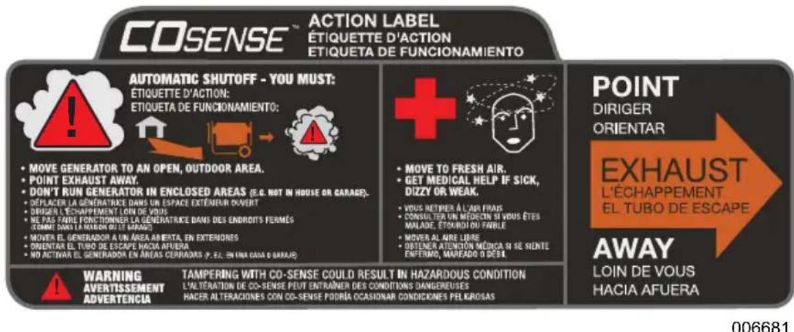 Generac G0076750 - Carbon Monoxide (CO) Detection and Shut-off System (if equipped) - 1