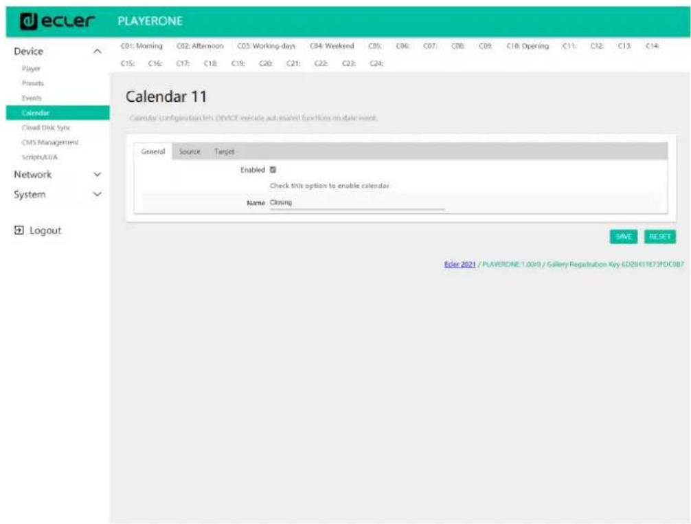 Ecler PLAYER ZERO - ÉVENEMENTS DE CALENDRIER POUR LA MUSIQUE D'AMBIANCE - 4