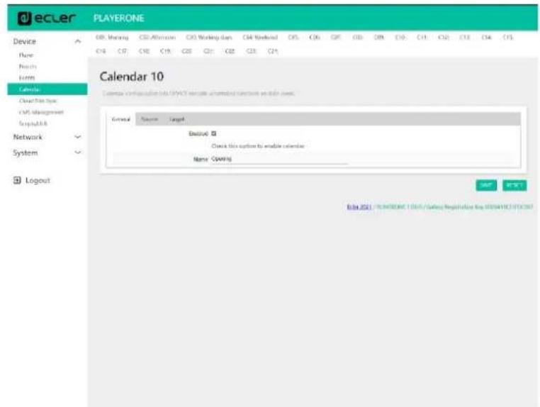 Ecler PLAYER ZERO - ÉVENEMENTS DE CALENDRIER POUR LA MUSIQUE D'AMBIANCE - 1