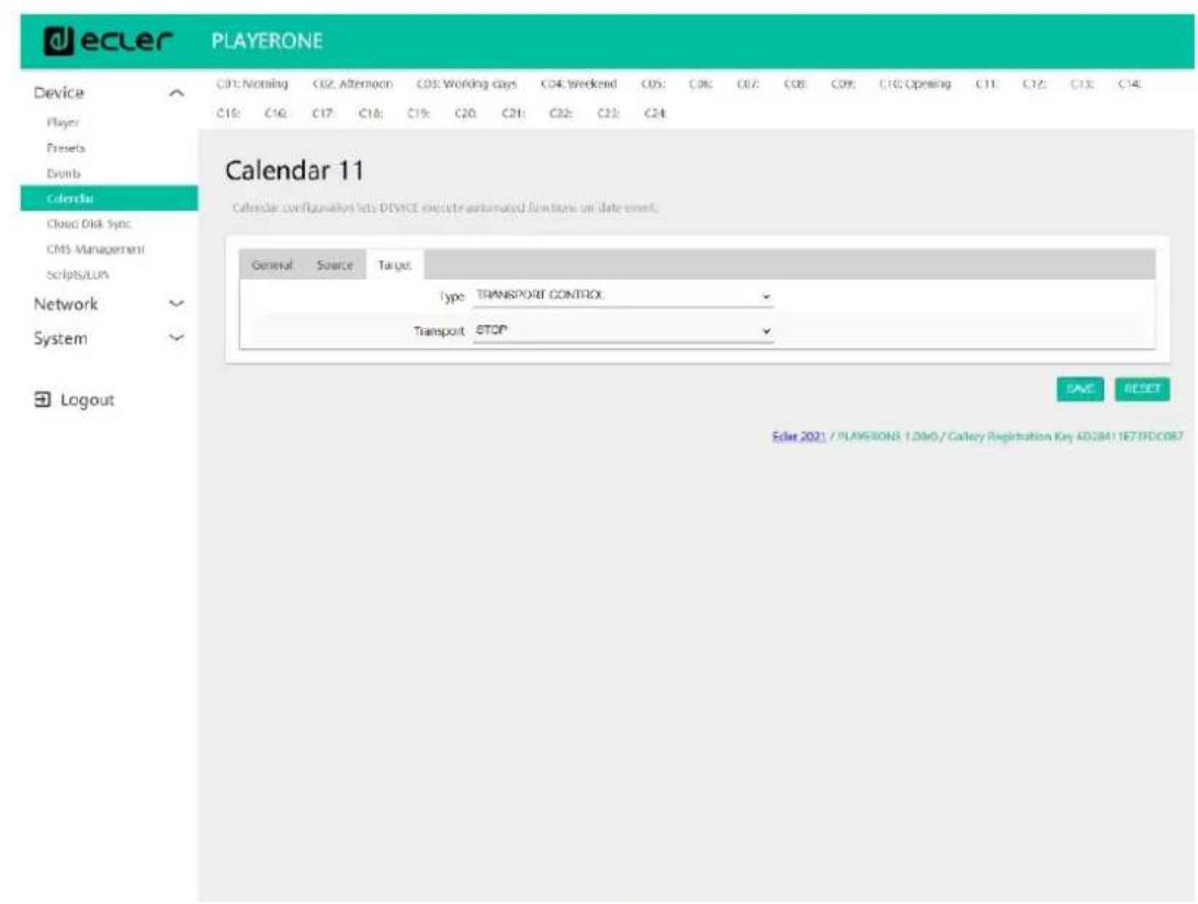 Ecler PLAYER ZERO - ÉVENEMENTS DE CALENDRIER POUR LA MUSIQUE D'AMBIANCE - 6