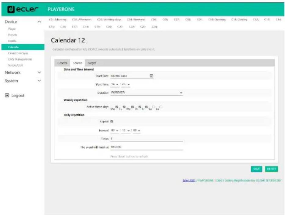 Ecler PLAYER ZERO - ÉVENEMENT DE CALENDRIER POUR LES ANNONCES DE FERMETURE - 2