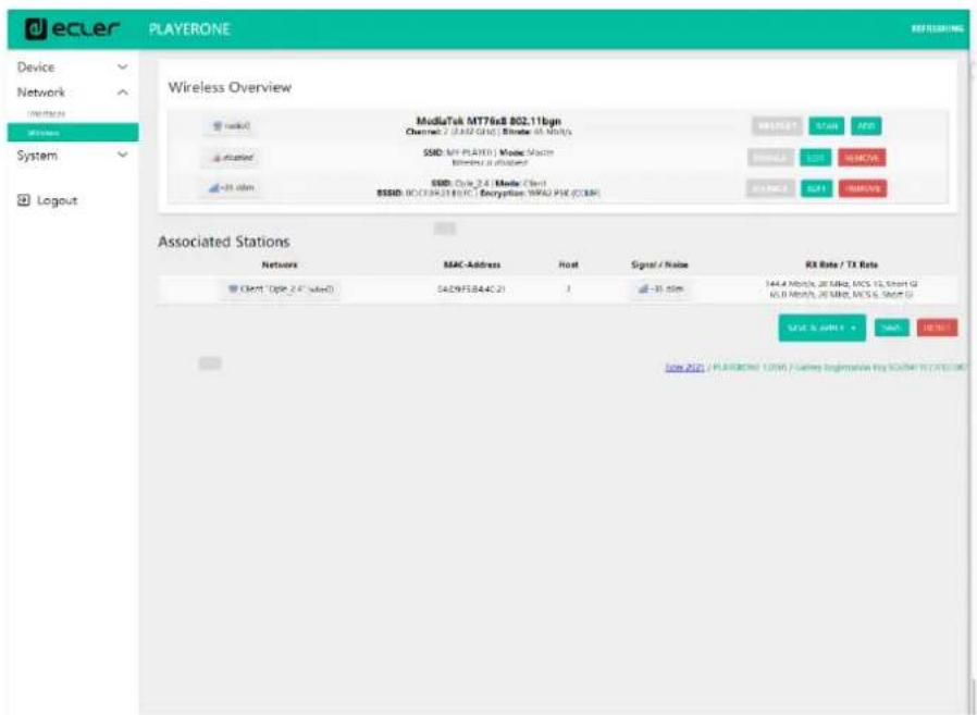 Ecler PLAYER ZERO - CONNEXION A UN RESEAU WI-FI - 5