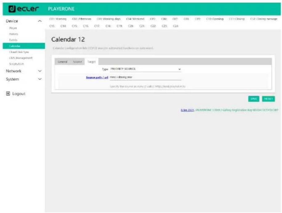 Ecler PLAYER ZERO - ÉVENEMENT DE CALENDRIER POUR LES ANNONCES DE FERMETURE - 3