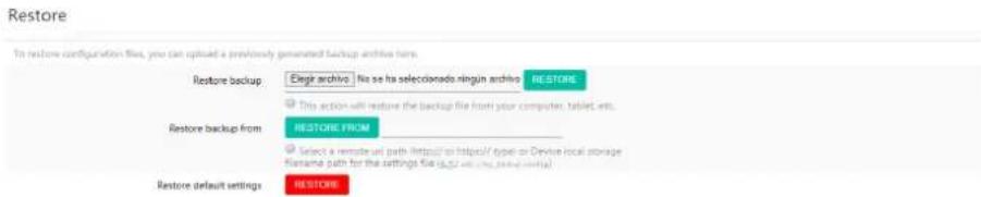 Ecler PLAYER ZERO - RESTORE (RESTAURATION DES SAUVEGARDES ET DES RÉGLAGES D'USINE) - 1