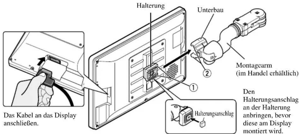 PIONEER AVDW1100V - Befestigen des Displays - 1