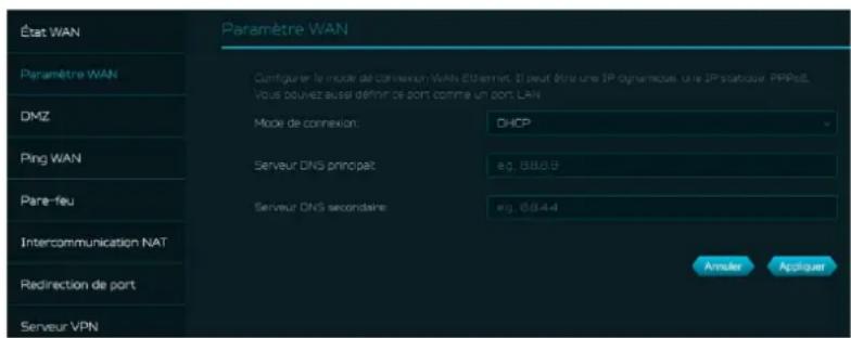 ACER Predator Connect W6x - Paramètres WAN - 1