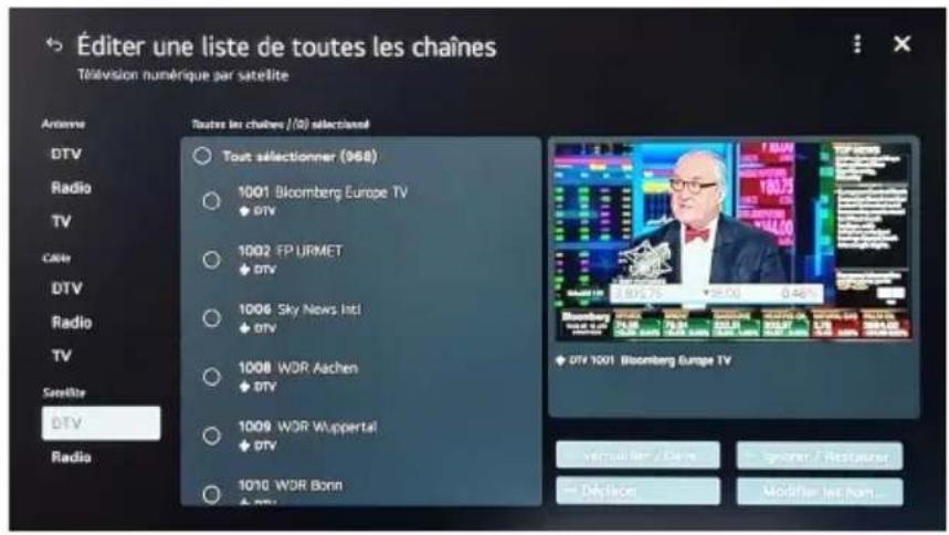 Alphatronics K19 SBW+ - Tri des chaînes sur le téléviseur - 2