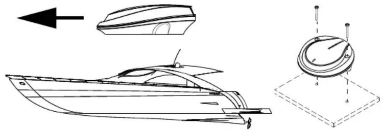 SIMRAD Precision 9 - Pour monter le compas directement sur une surface plane et horizontale : - 1