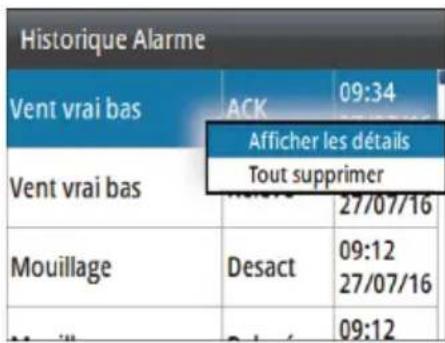 SIMRAD IS42 - Historique d'alarmes - 1