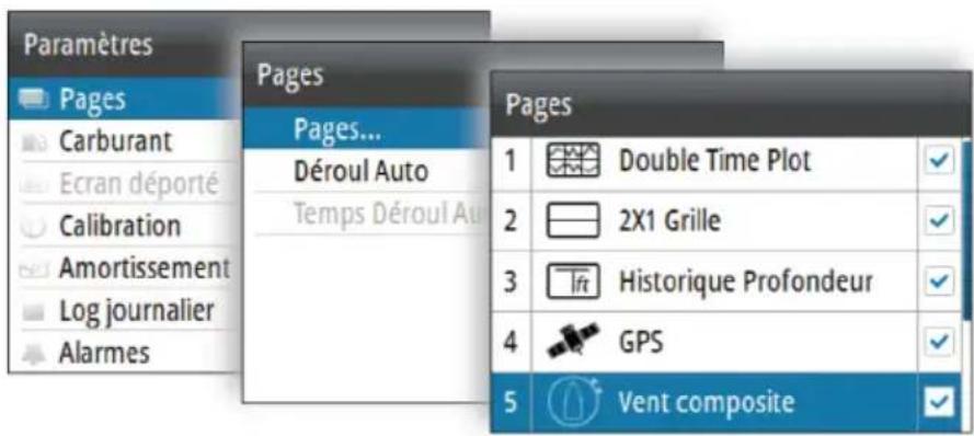 SIMRAD IS42 - Activation/désactivation d'une page - 1