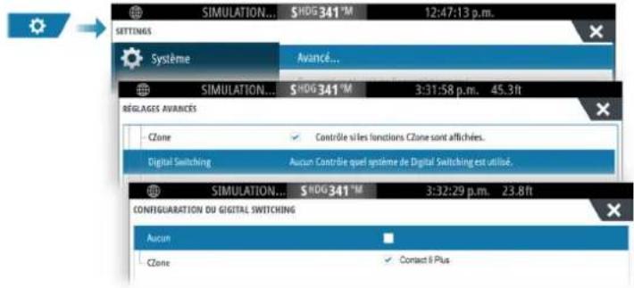 SIMRAD NSS evo3S - Boite de dialogue Digital Switching Configurations - 1