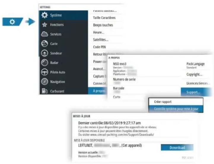 SIMRAD NSS evo3S - Mise à jour du logiciel d'un apparéil connecté à Internet - 1
