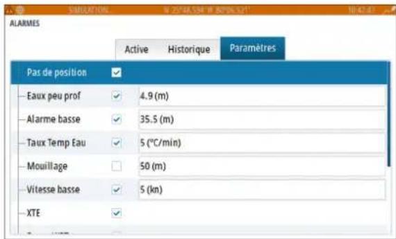 SIMRAD NSS evo3S - Boites de dialogue de l'alarme - 1