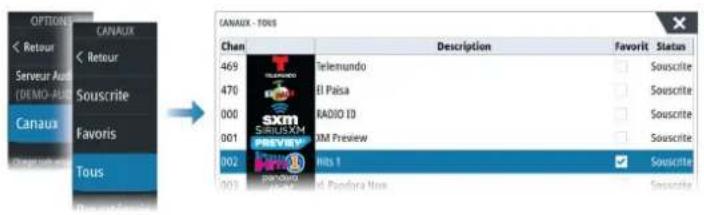 SIMRAD NSS evo3S - Listes de canaux Sirius - 1