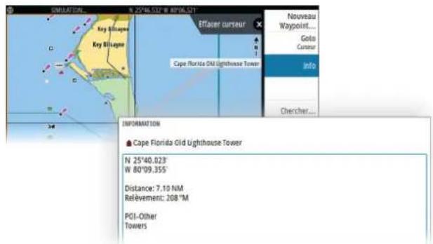 SIMRAD NSS evo3S - Affichage des informations sur les éléments de la carte - 1