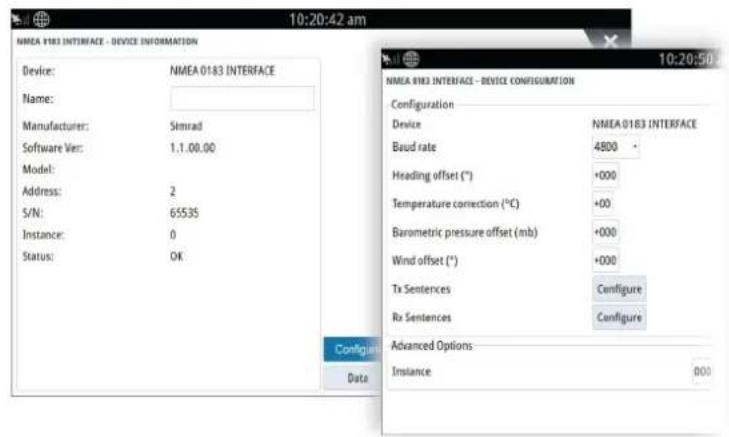 SIMRAD NSS evo3S - Support de l'interface NMEA 0183 - 1