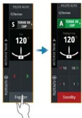 SIMRAD NSS evo3S - Activation et désactivation du pilote automatique - 1