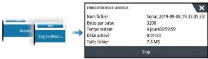 SIMRAD NSS evo3S - Arrêt de l'enregistrement des données du log - 1