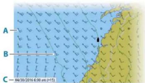 SIMRAD NSS evo3S - Affichage de la météo GRIB en superposition - 1