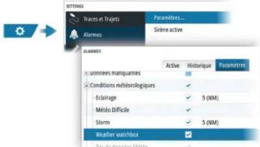 SIMRAD NSS evo3S - Alarmes météo - 1