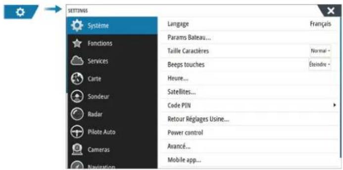 SIMRAD NSS evo3S - Paramètres système - 1