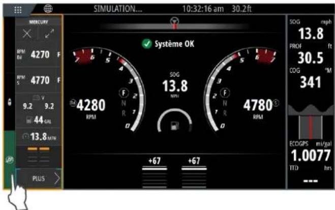 SIMRAD NSS evo3S - Accès au panneau de commande Mercury - 1