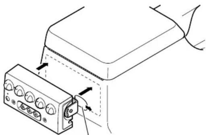 PIONEER CDVS33 - Paste double-sided adhesive tape to the intended installation position of the controller unit. - 1