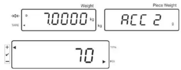 Kern IFS 100K3 - Display and output sum „Total“: - 3