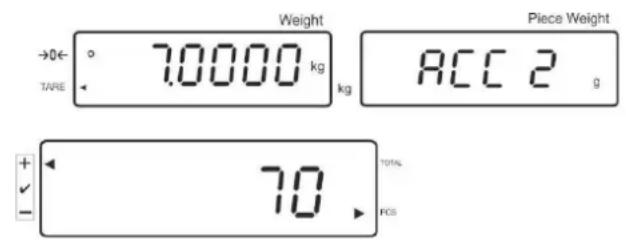 Kern IFS 60K0.5D - Display and output sum „Total“: - 3