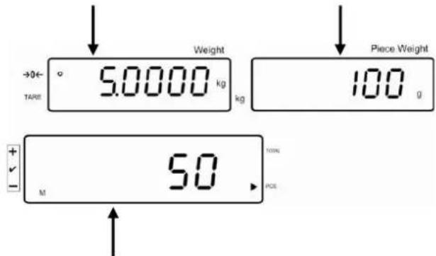Kern IFS 60K0.5D - Summieren bei Gewichtsanzeige: - 1