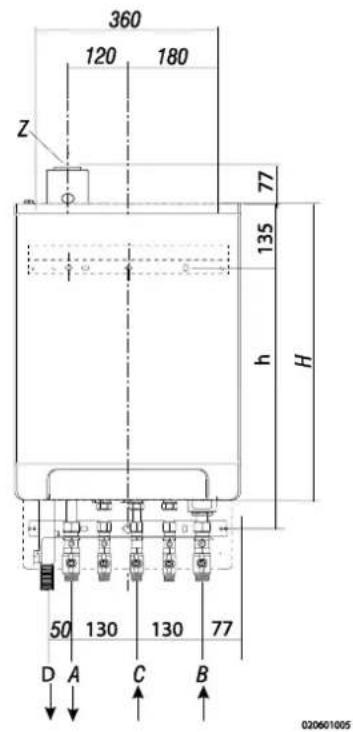 DAIKIN EHOB18AAV1H - Misure per l'installazione - 3
