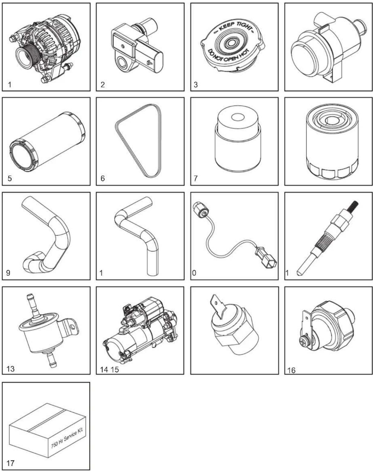 Generac MLT4080KV - Item Part No. Qty Description Notes - 1