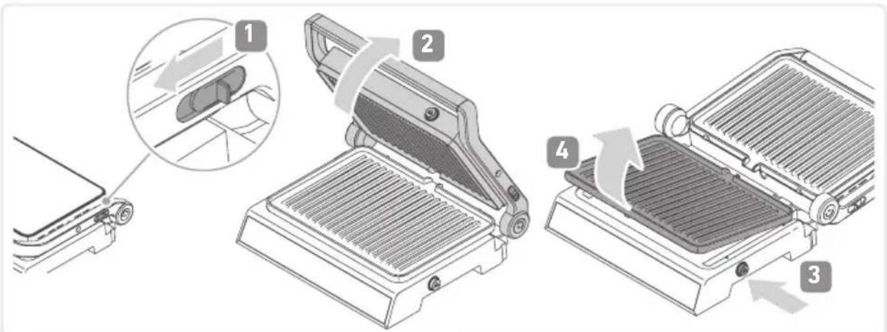 SEVERIN KG 2399 - Ta bort grillplattan: - 1
