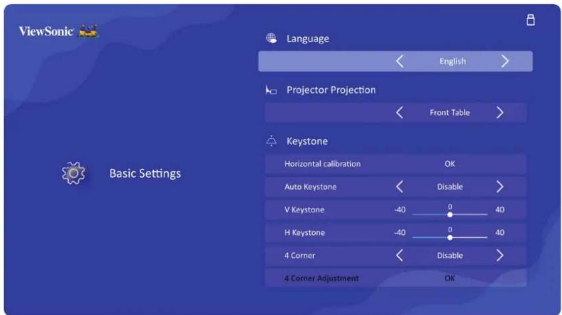 VIEWSONIC LX60HD - Basic settings (Paramètres de base) - 2