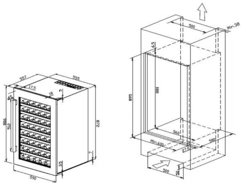 TEKA RVI 20046 GBK - Spécifications de l'installation pour encastrer l'armoire - 1