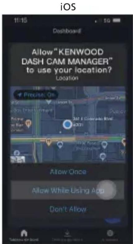 KENWOOD DRVA610W - OUVRIR L'APPLICATION KENWOOD DASH CAM MANAGER SUR VOTRE APPAREIL MOBILE - 2