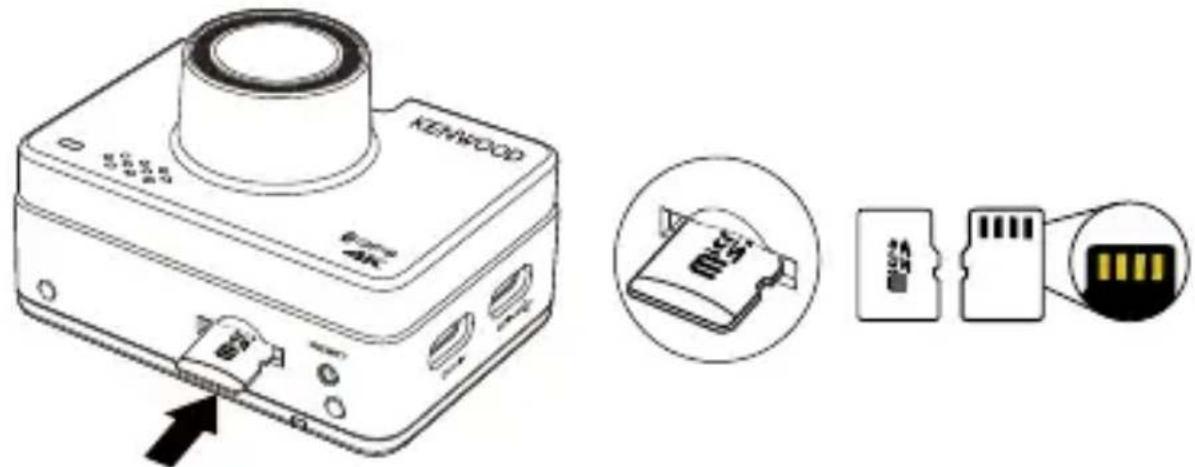 KENWOOD DRVA610W - Insérez votre carte microSD dans l'appareil - 1